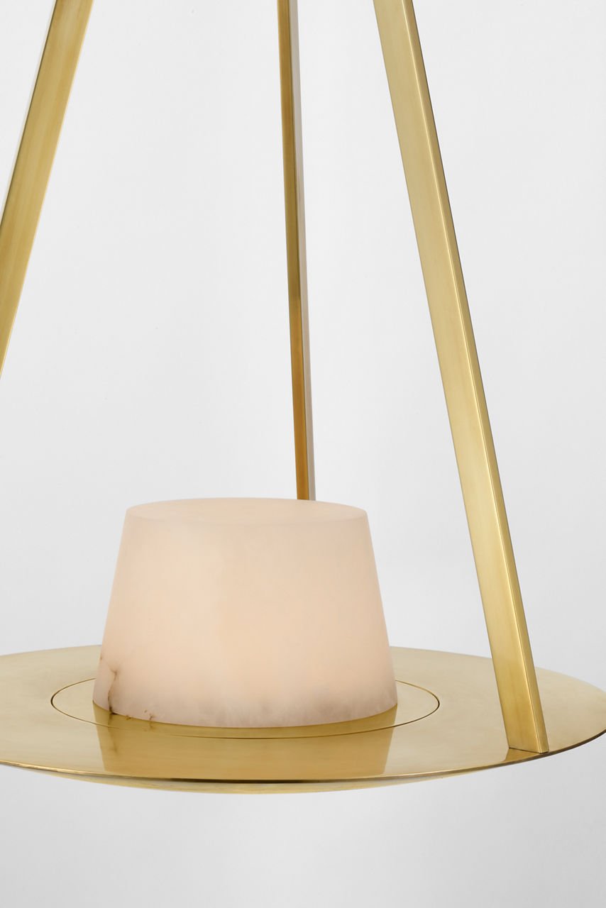 Divina 20" Pendant | Soft Brass | Alabaster
