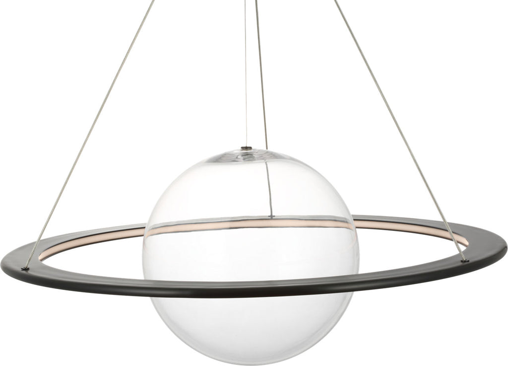 Cosmos 28" Ring and Orb Chandelier | Bronze | Clear Glass