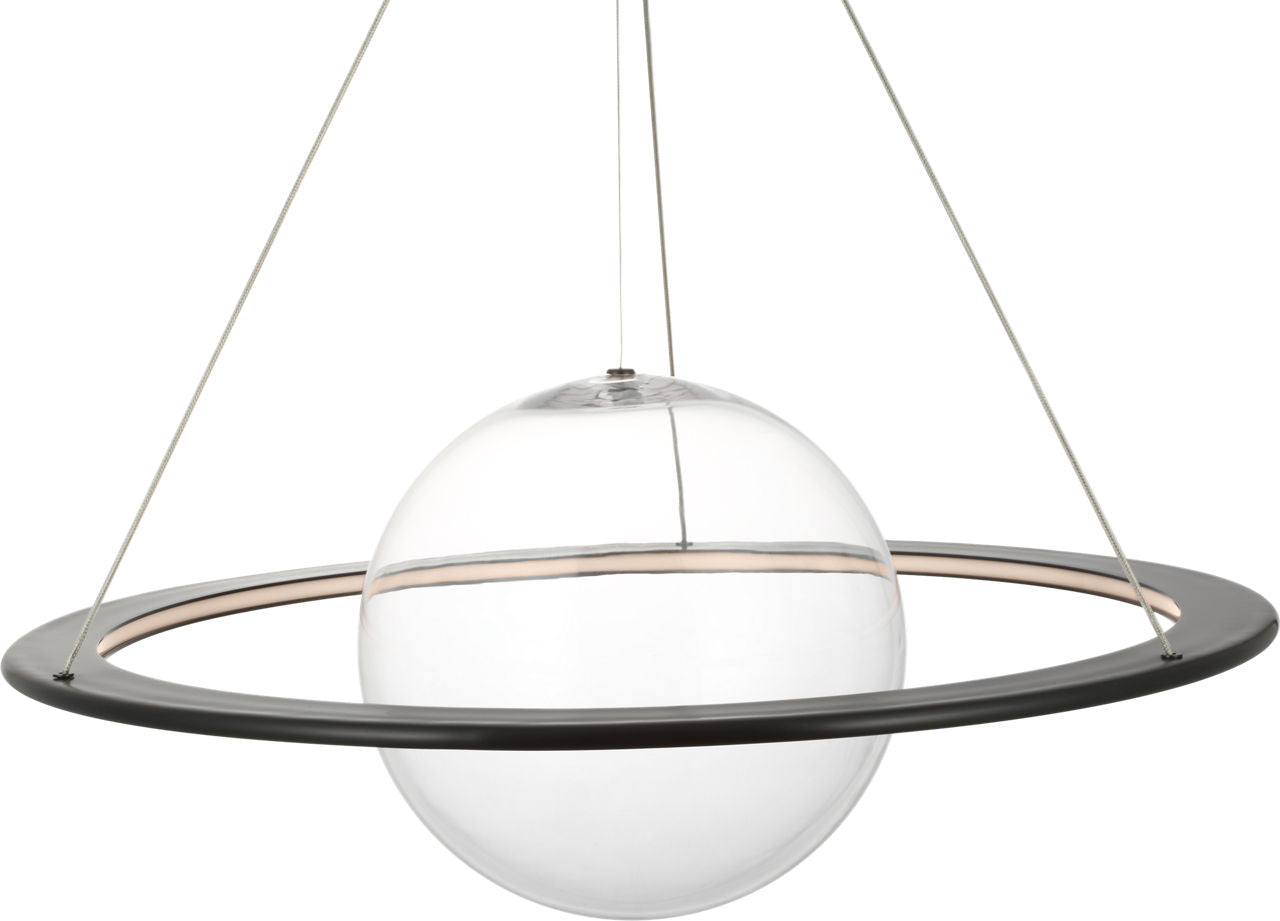 Cosmos 28" Ring and Orb Chandelier | Bronze | Clear Glass