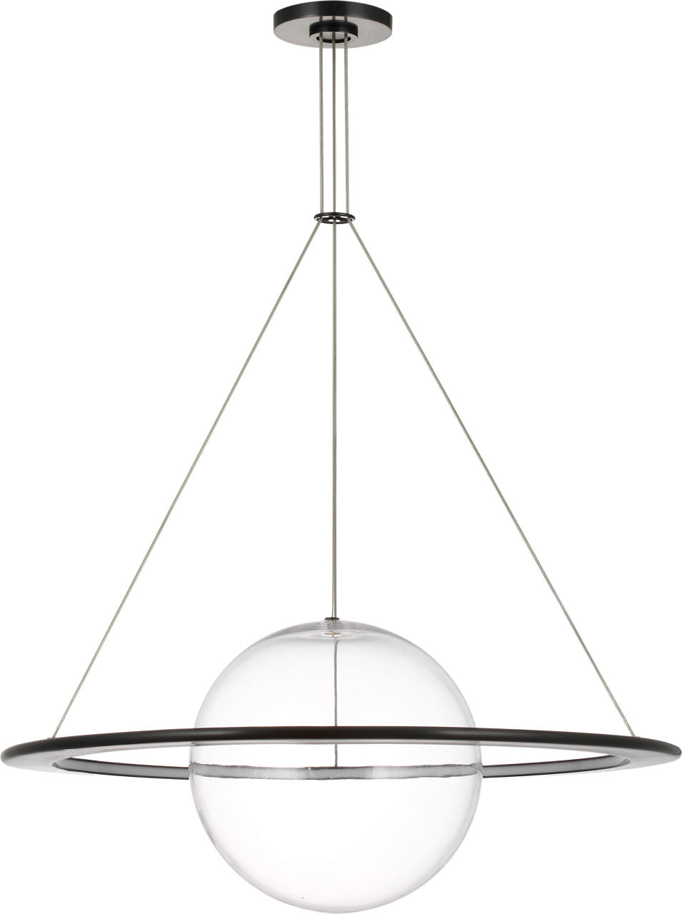 Cosmos 28" Ring and Orb Chandelier | Bronze | Clear Glass