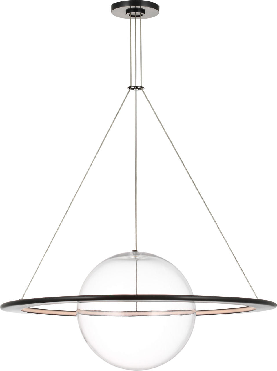 Cosmos 28" Ring and Orb Chandelier | Bronze | Clear Glass