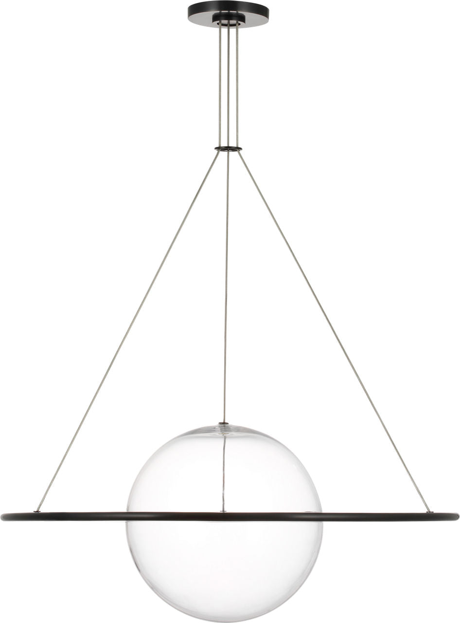 Cosmos 28" Ring and Orb Chandelier | Bronze | Clear Glass