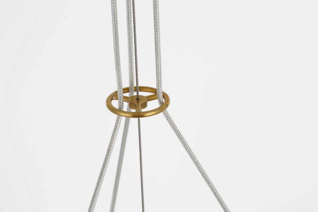 Cosmos 28" Ring and Orb Chandelier | Soft Brass | Clear Glass