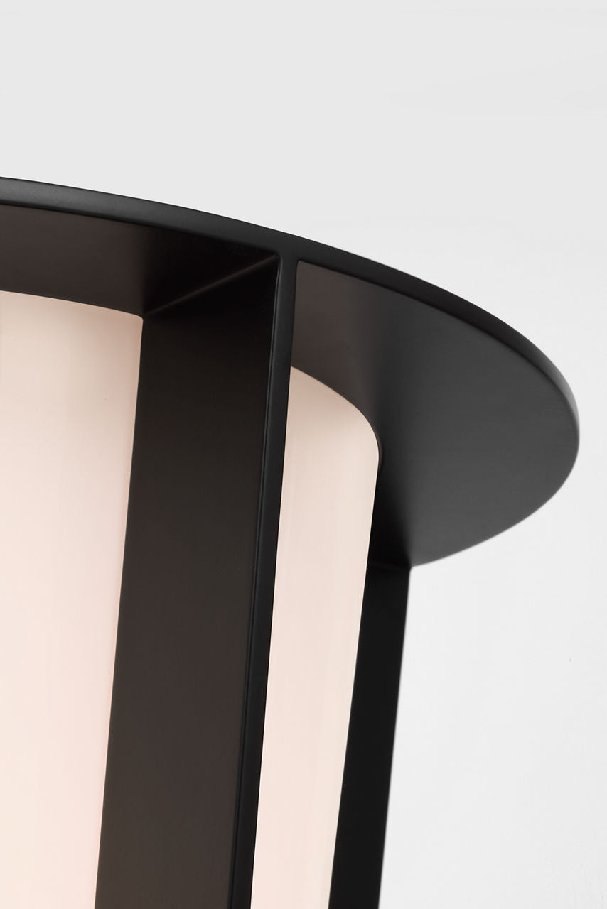 Phinn 18" Lantern | Modern Iron | White Glass