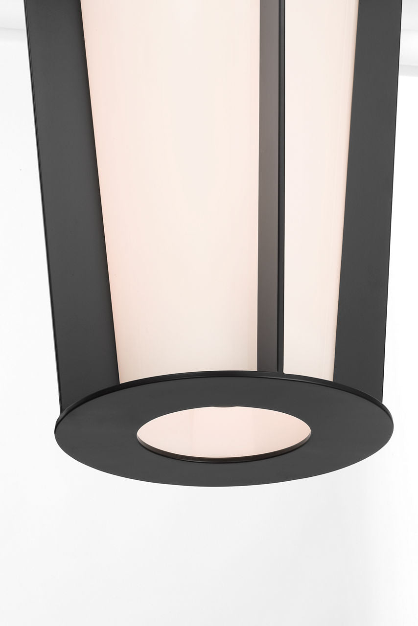 Phinn 18" Lantern | Modern Iron | White Glass