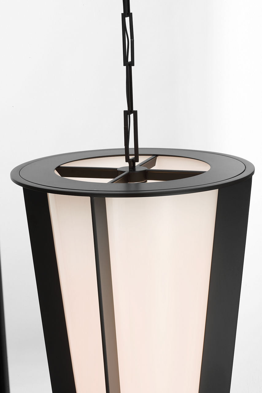 Phinn 18" Lantern | Modern Iron | White Glass