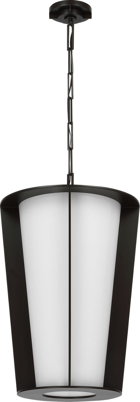 Phinn 18" Lantern | Modern Iron | White Glass
