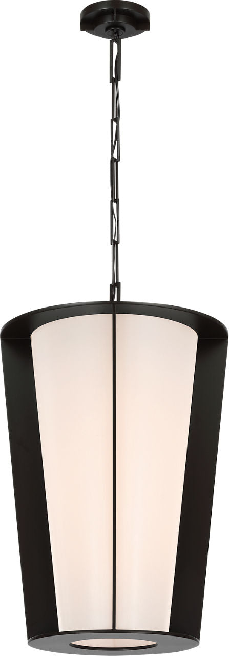Phinn 18" Lantern | Modern Iron | White Glass