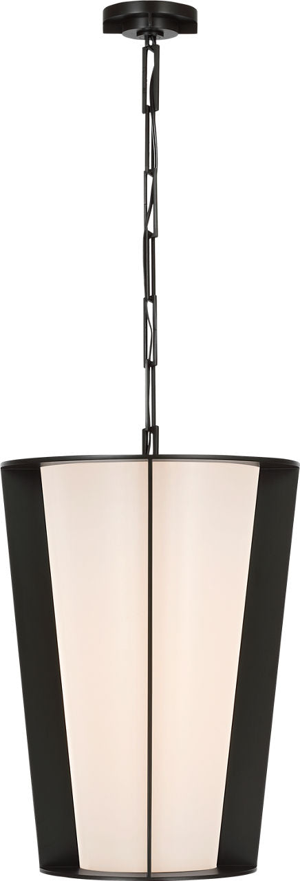 Phinn 18" Lantern | Modern Iron | White Glass
