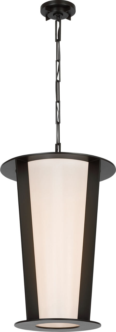 Phinn 18" Lantern | Modern Iron | White Glass