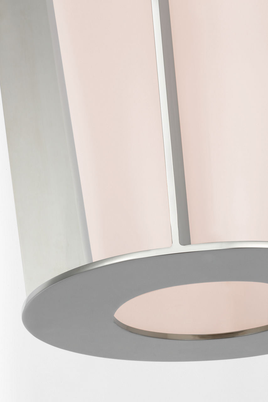 Phinn 18" Lantern | Polished Nickel | White Glass