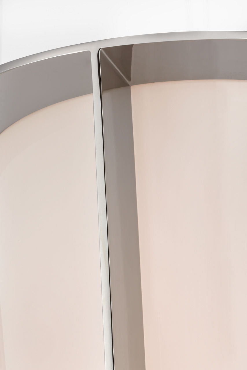 Phinn 18" Lantern | Polished Nickel | White Glass