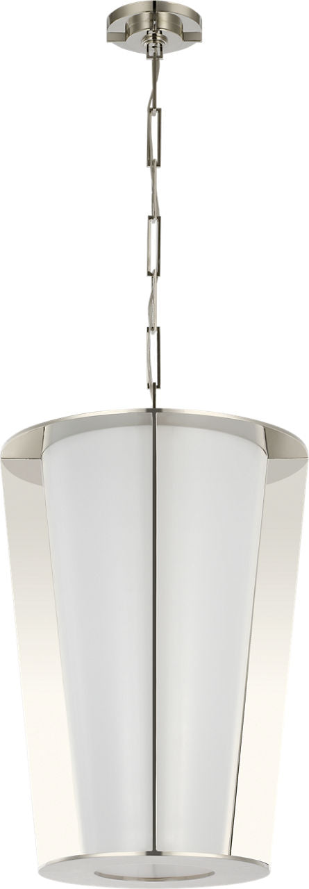 Phinn 18" Lantern | Polished Nickel | White Glass