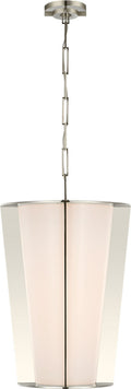 Phinn 18" Lantern | Polished Nickel | White Glass