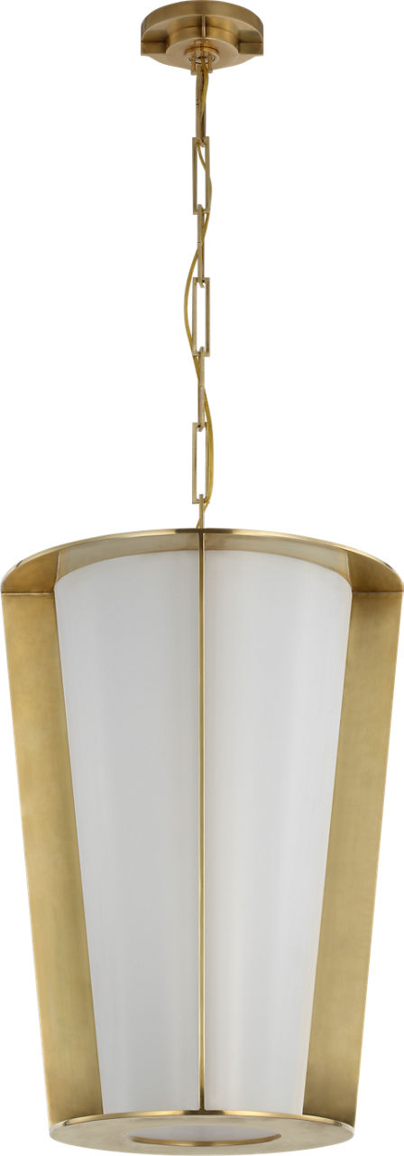 Phinn 18" Lantern | Soft Brass | White Glass