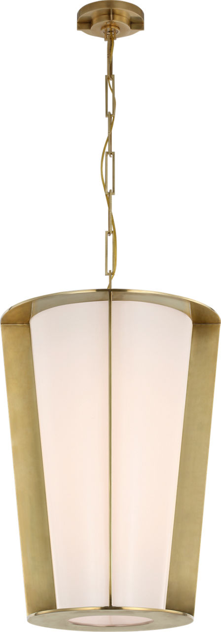 Phinn 18" Lantern | Soft Brass | White Glass