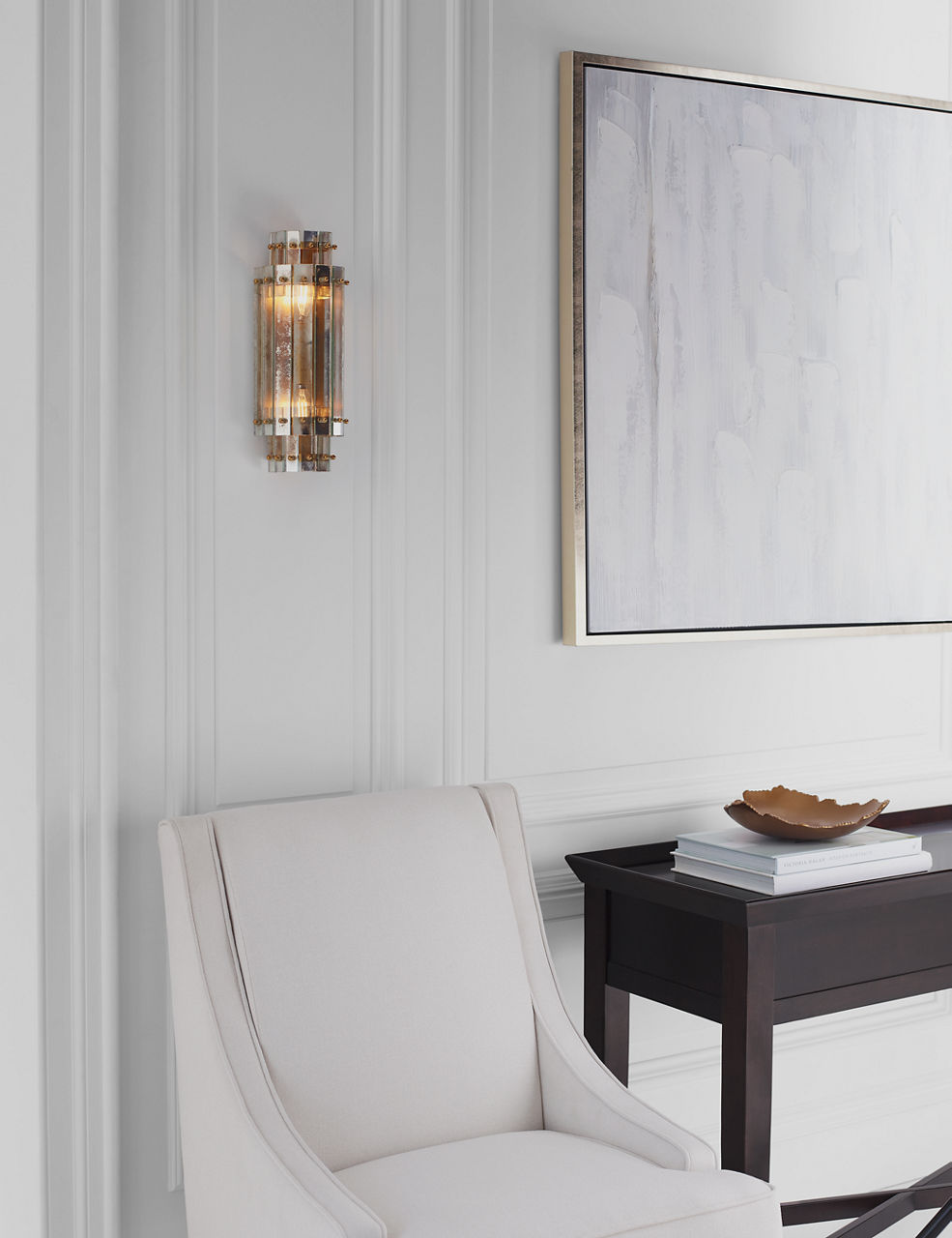 Cadence Small Tiered Sconce | Hand-Rubbed Antique Brass | Antique Mirror