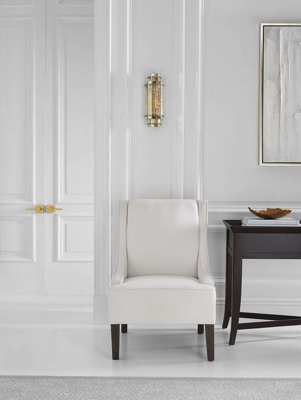 Cadence Small Tiered Sconce | Hand-Rubbed Antique Brass | Antique Mirror
