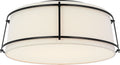 Callaway 18" Flush Mount | Bronze | Linen Shade and Frosted Acrylic