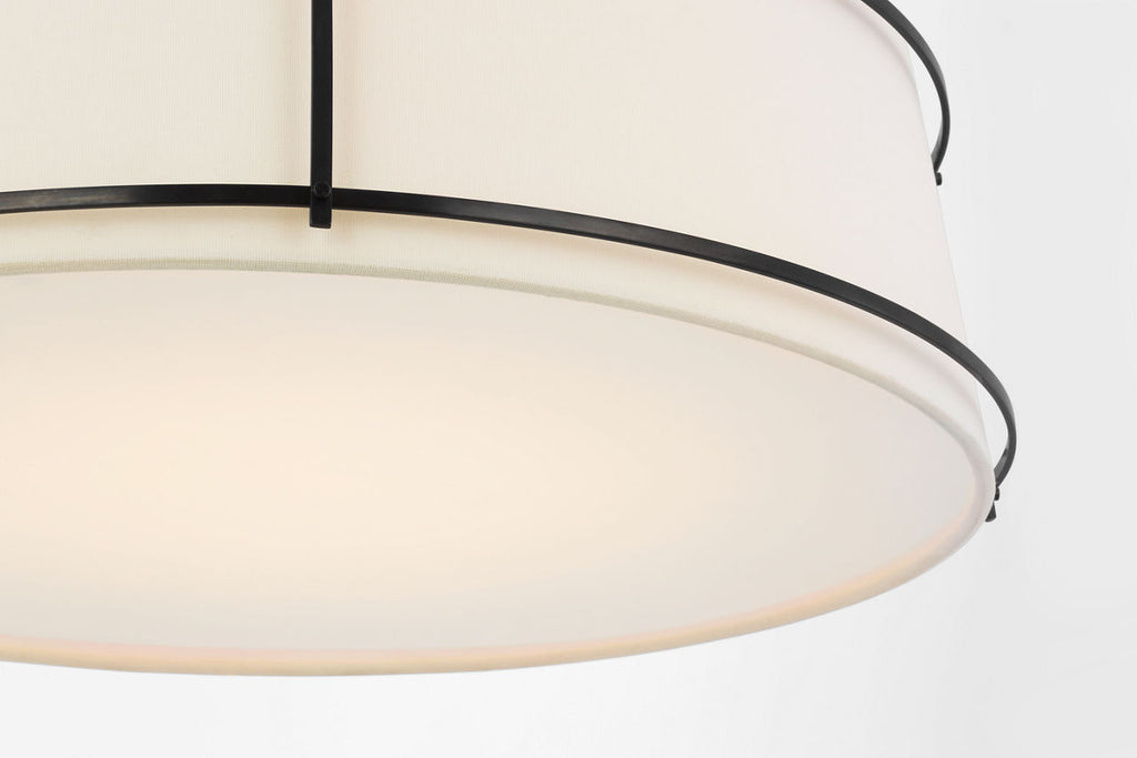 Callaway 22" Flush Mount | Bronze | Linen Shade and Frosted Acrylic