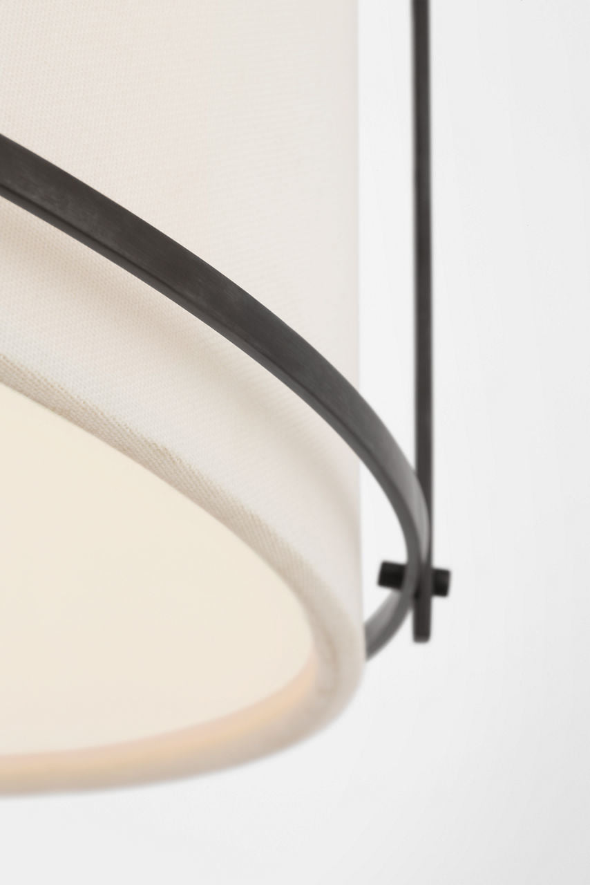Callaway 22" Flush Mount | Bronze | Linen Shade and Frosted Acrylic