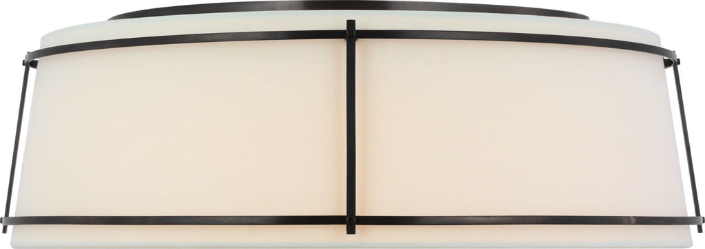 Callaway 22" Flush Mount | Polished Nickel | Linen Shade and Frosted Acrylic