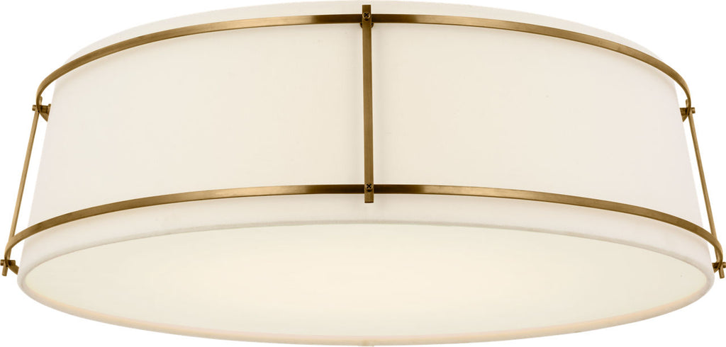 Callaway 22" Flush Mount | Polished Nickel | Linen Shade and Frosted Acrylic