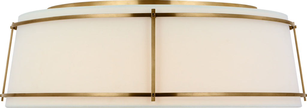 Callaway 22" Flush Mount | Polished Nickel | Linen Shade and Frosted Acrylic