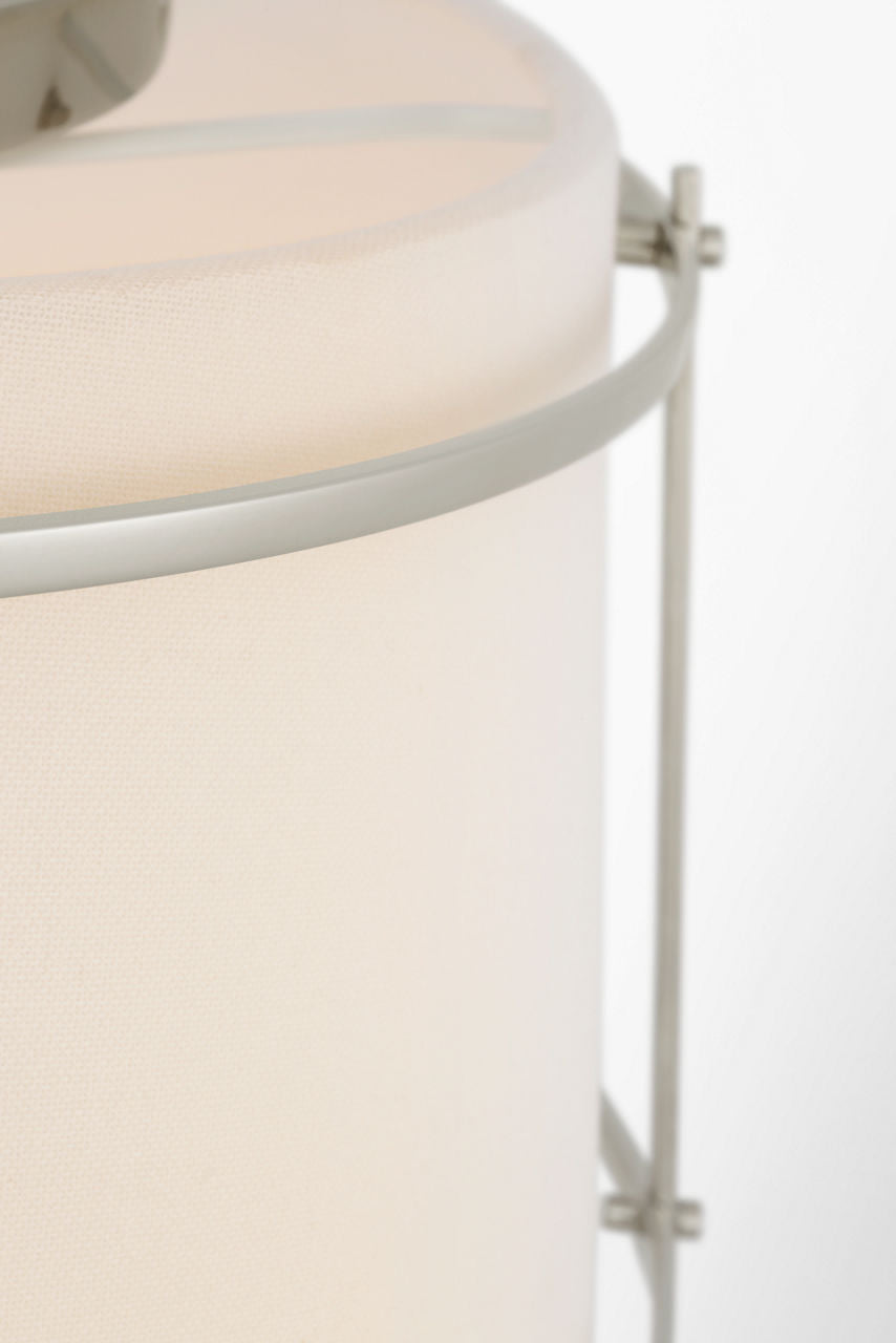 Callaway 22" Flush Mount | Polished Nickel | Linen Shade and Frosted Acrylic