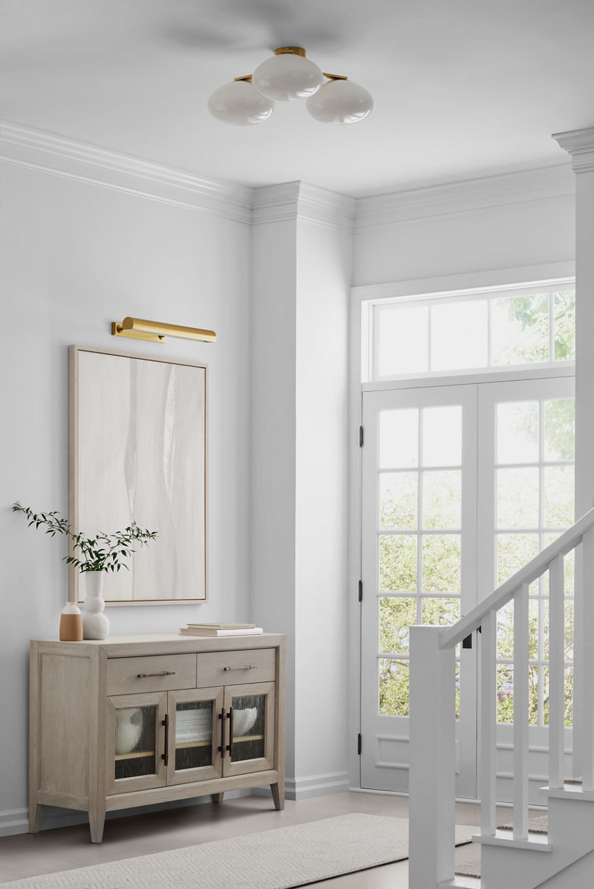 Marisol XL Triple Flush Mount | Soft Brass | White Glass