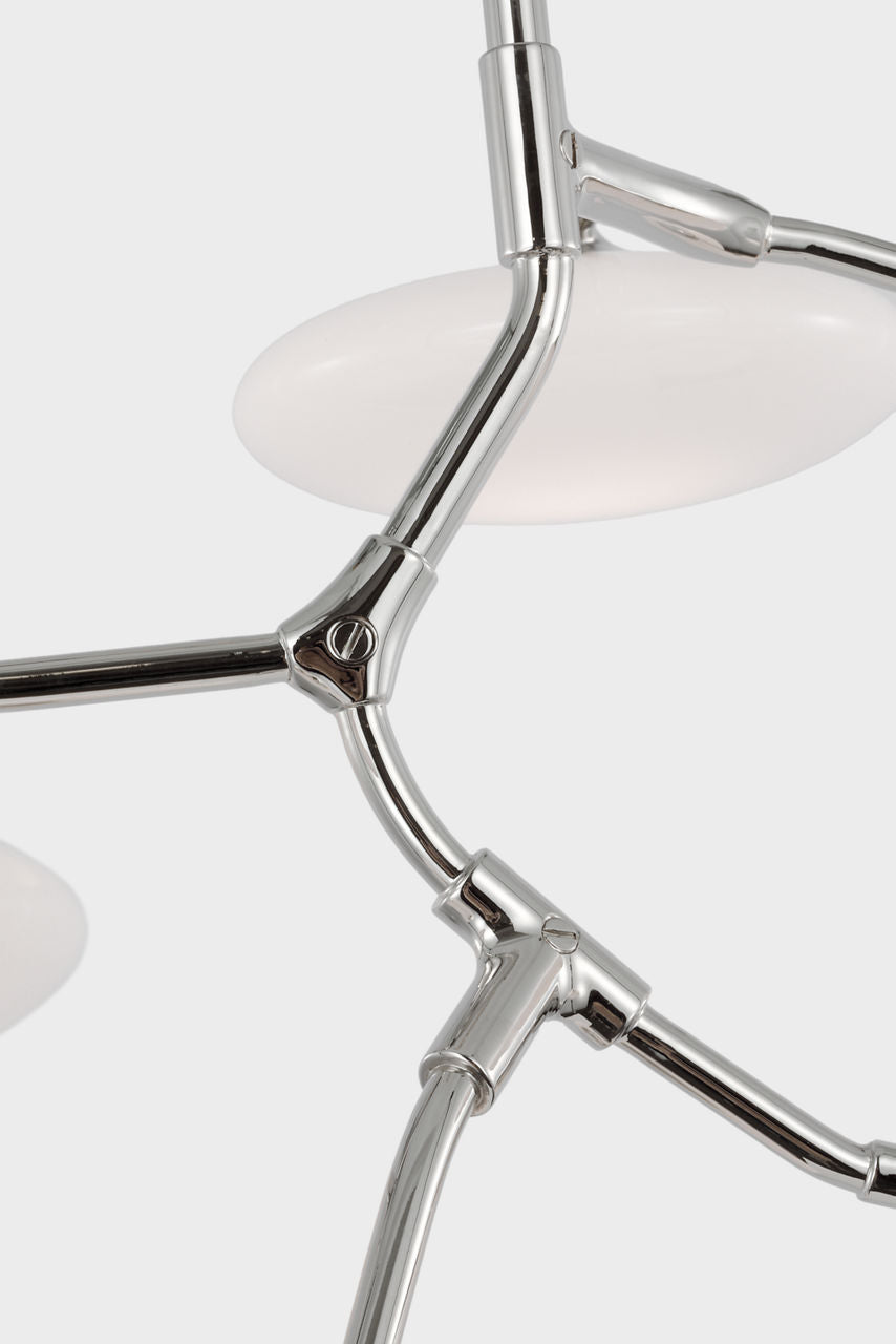 Brindille XL Entry Chandelier | Polished Nickel | White Glass