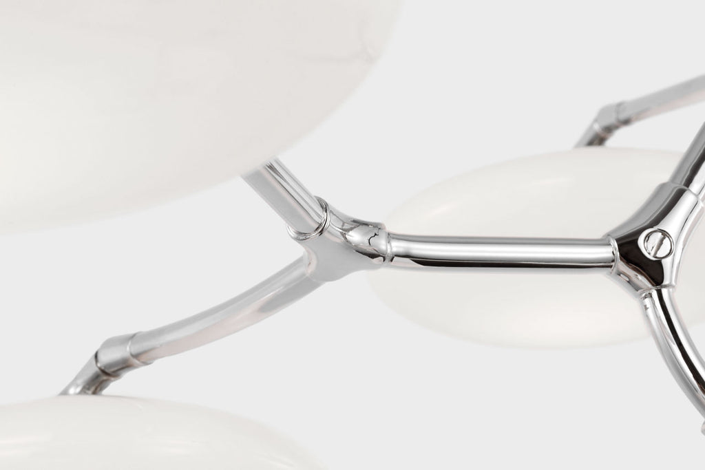 Brindille XL Entry Chandelier | Polished Nickel | White Glass