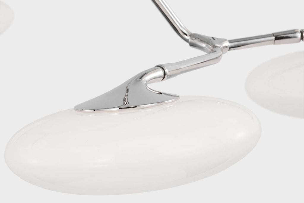 Brindille XL Entry Chandelier | Polished Nickel | White Glass