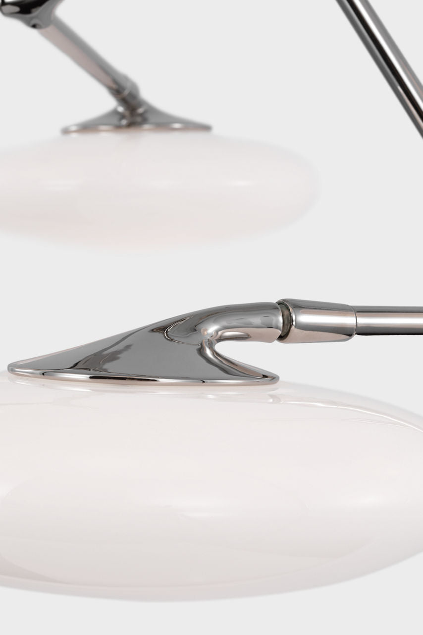 Brindille XL Entry Chandelier | Polished Nickel | White Glass