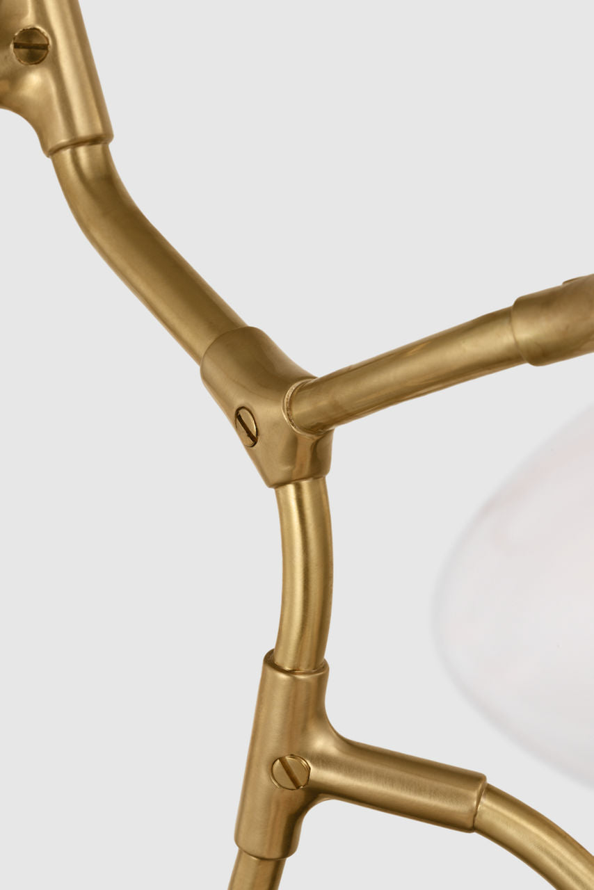 Brindille XL Entry Chandelier | Soft Brass | White Glass