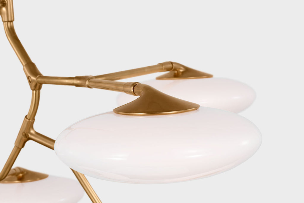 Brindille XL Entry Chandelier | Soft Brass | White Glass