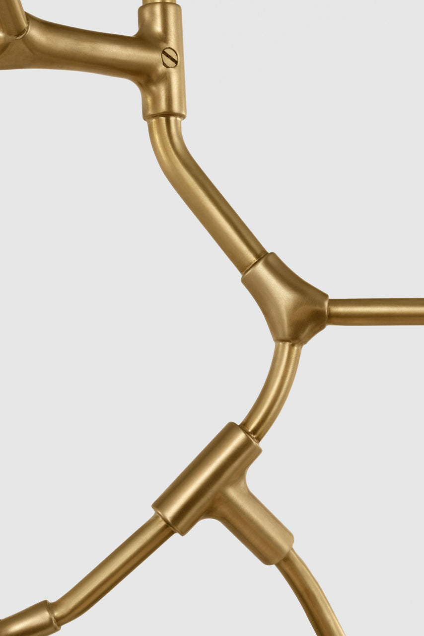 Brindille XL Entry Chandelier | Soft Brass | White Glass