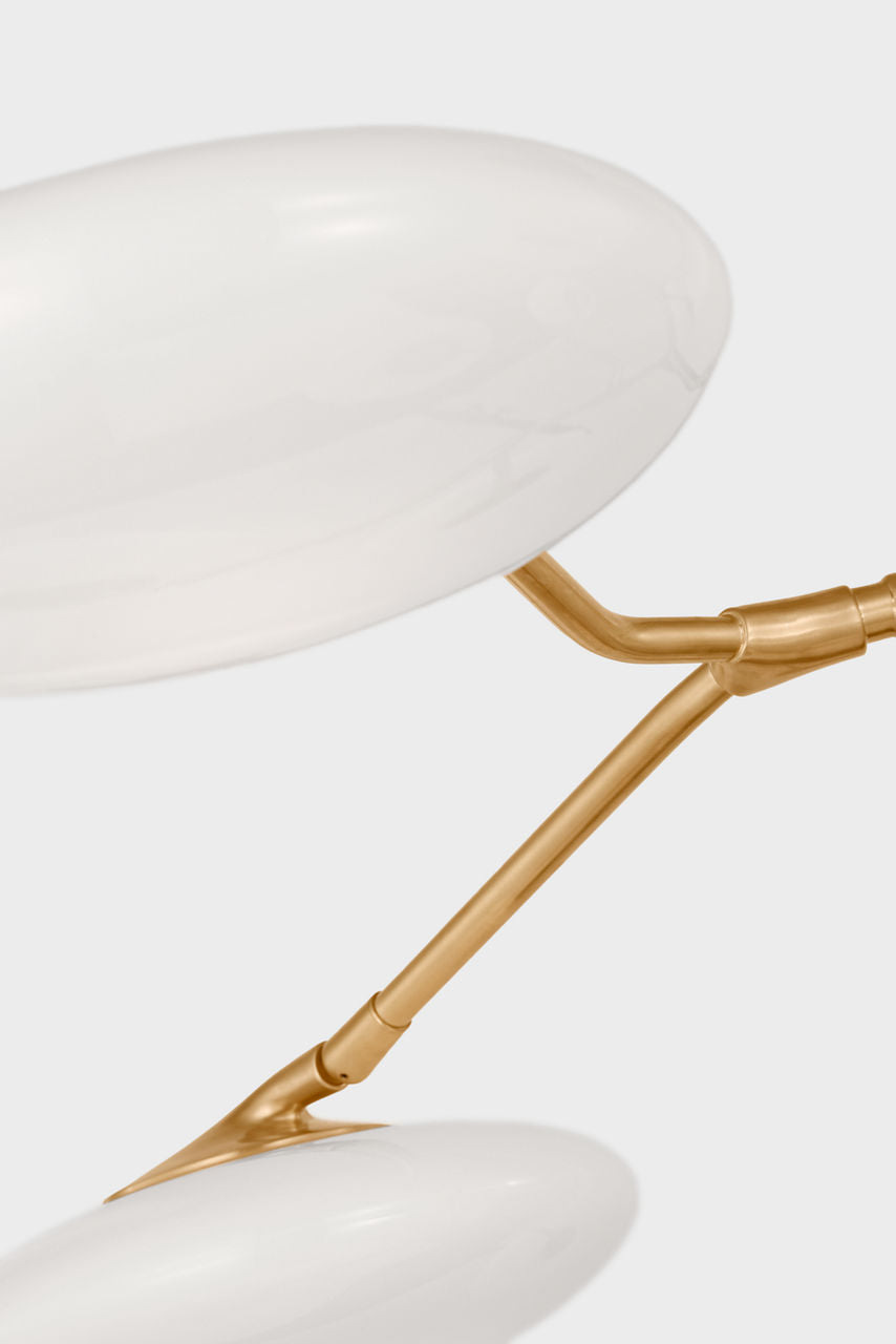 Brindille XL Entry Chandelier | Soft Brass | White Glass
