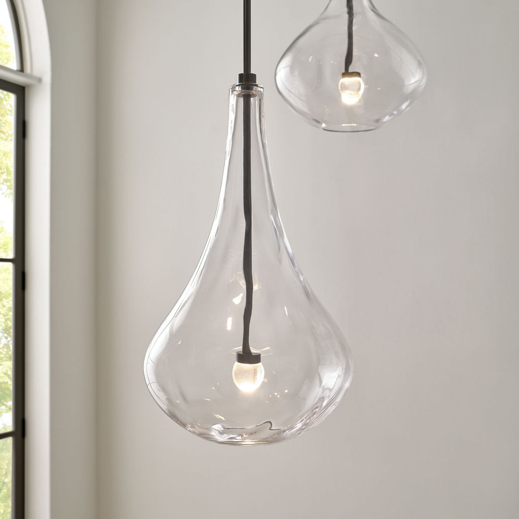 Lomme XL Chandelier | Gun Metal | Clear Glass