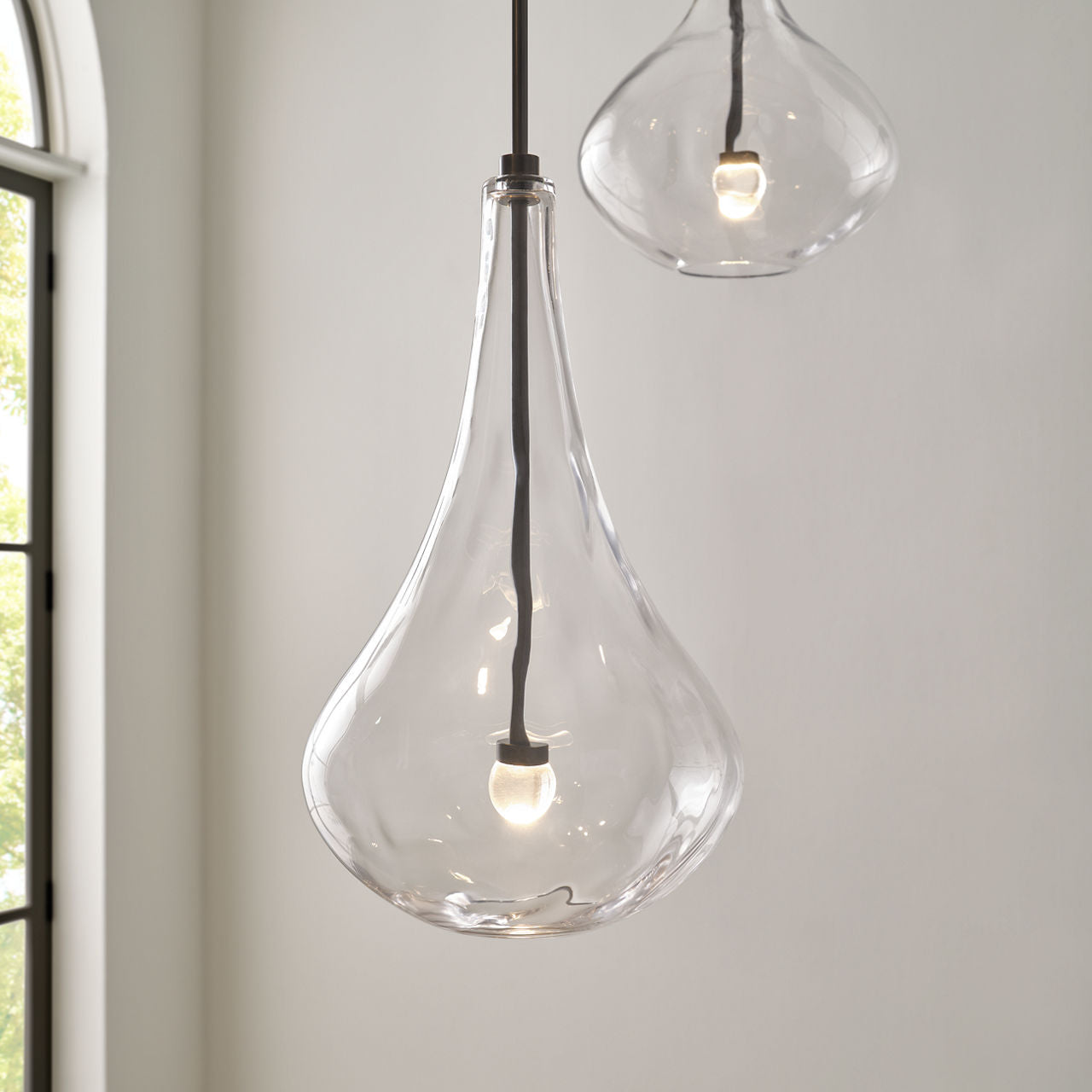 Lomme XL Chandelier | Gun Metal | Clear Glass