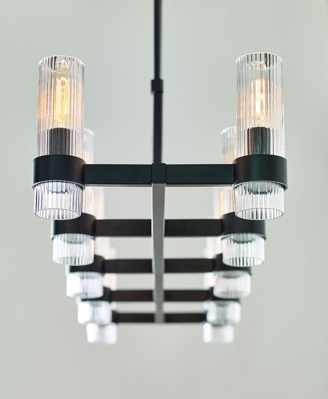 Geneva Large Linear Chandelier | Aged Iron