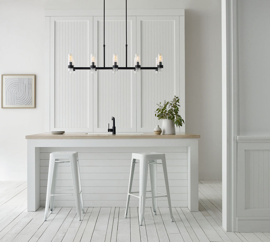 Geneva Large Linear Chandelier | Aged Iron