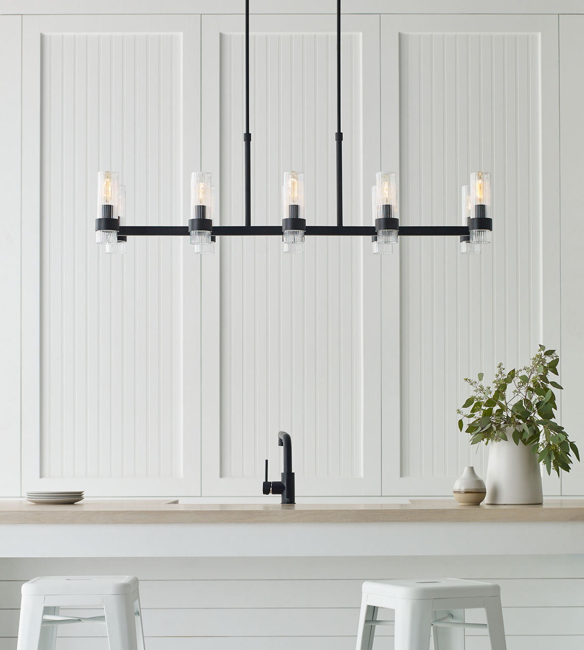 Geneva Large Linear Chandelier | Aged Iron