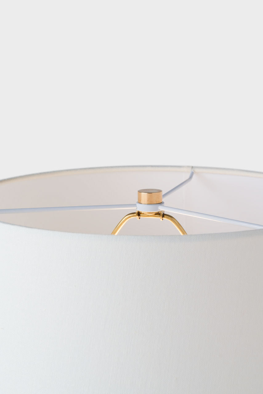 Colonne Large Balustrade Table Lamp | Moss Green | Linen Shade