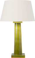 Colonne Large Balustrade Table Lamp | Moss Green | Linen Shade