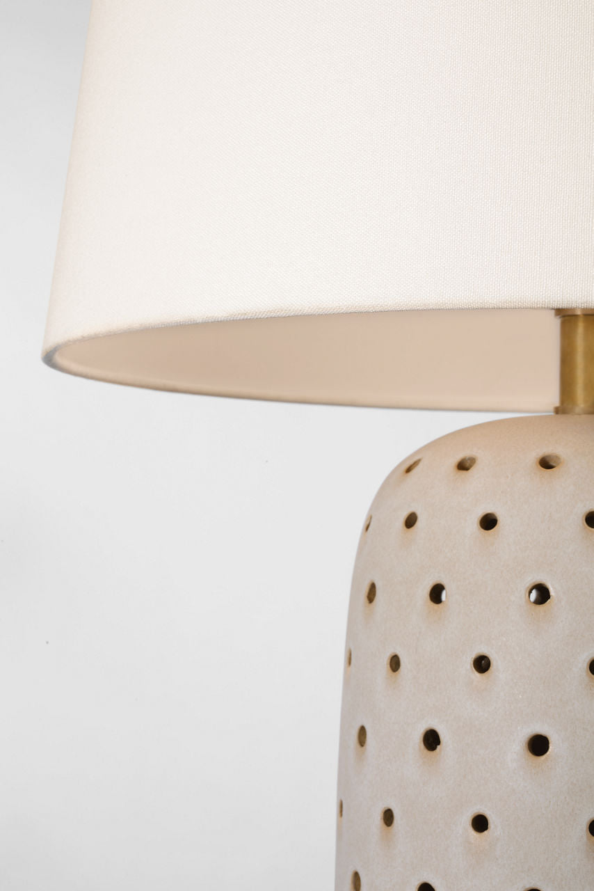 Samara 30" Table Lamp | Dusted Stone | Linen Shade