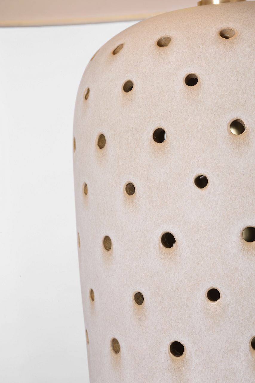 Samara 30" Table Lamp | Dusted Stone | Linen Shade