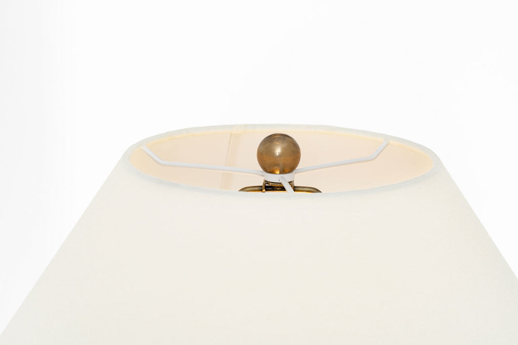Fasano 28" Table Lamp | Glossy White Crackle | Linen Shade