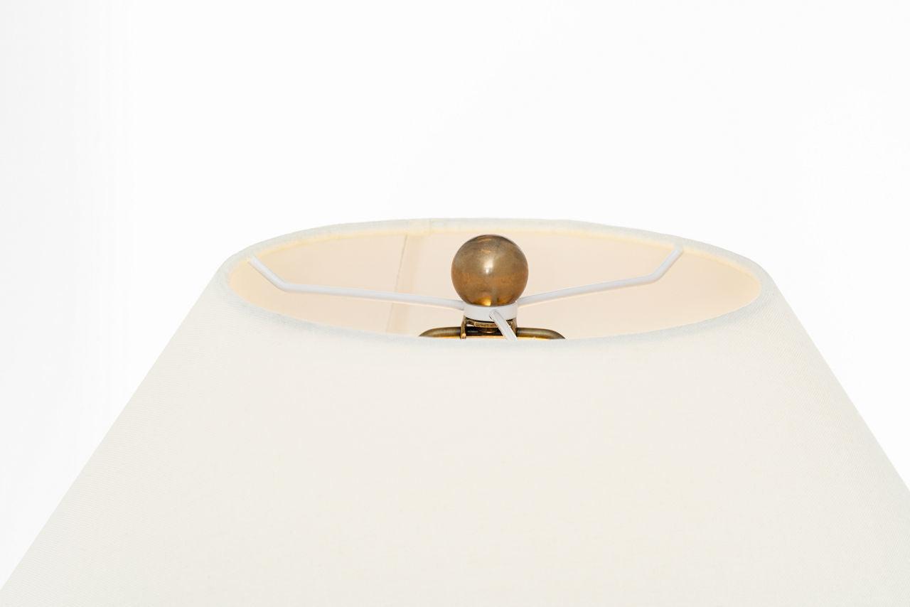 Fasano 28" Table Lamp | Glossy White Crackle | Linen Shade