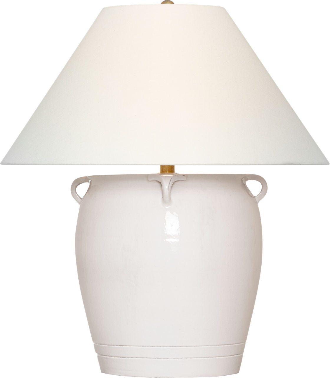Fasano 28" Table Lamp | Glossy White Crackle | Linen Shade